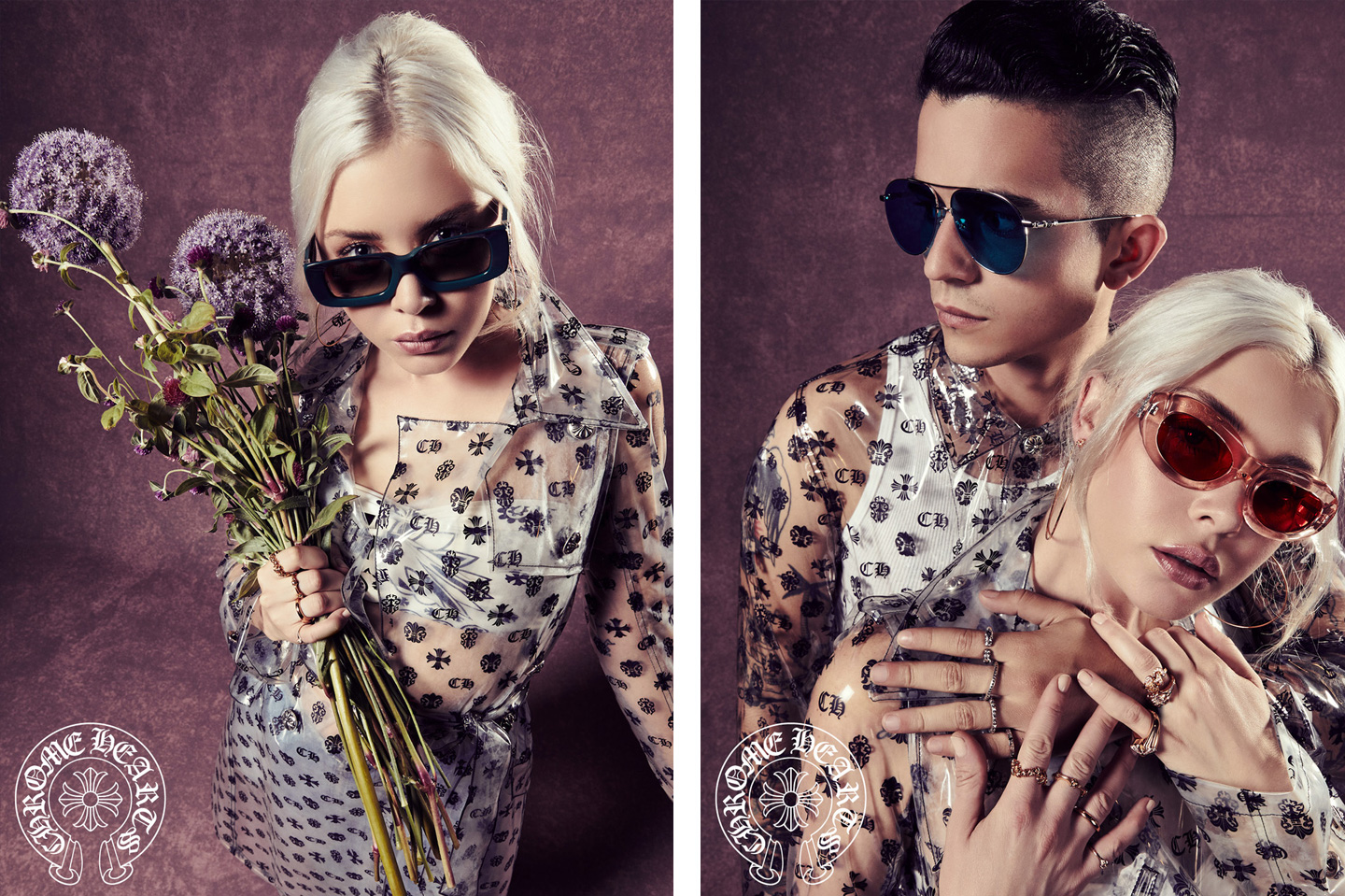 Lanna Lyon and Payden Hayes Glasses Flowers | CHROME HEARTS Photography by Laurie Lynn Stark